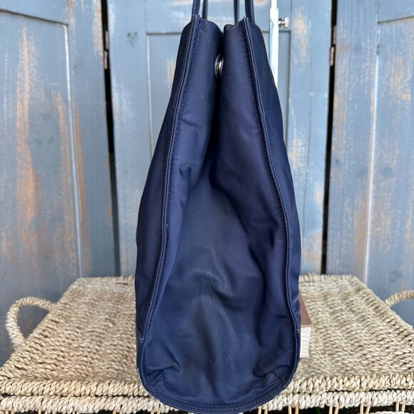 Tory Burch Ella Logo Nylon Tote Tory Navy - Picture 3 of 16